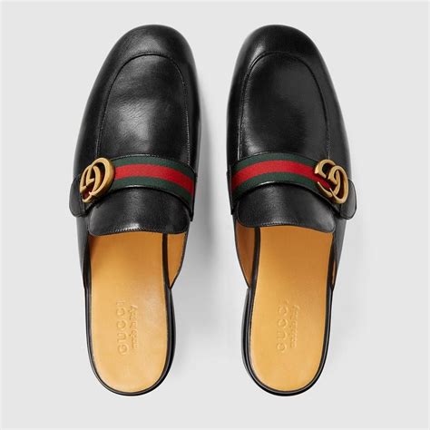 gucci leather slippers for men|gucci princetown embroidered leather slipper.